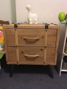 Industrial Bedside Cabinet Vintage Side Table Retro Bedroom Unit Metal Furniture - Picture 1 of 4