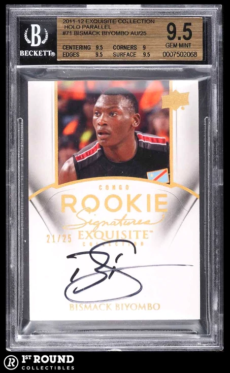 Bismack Biyombo XRC BGS 9.5 w 9 AU: 2011-12 Exquisite Collection Holo /25 POP 2 - Image 1 of 3