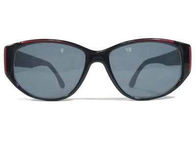 Vintage Vogue Sunglasses KEICO W44 Black Red Geometric Frames with Blue Lenses - Image 1 of 4