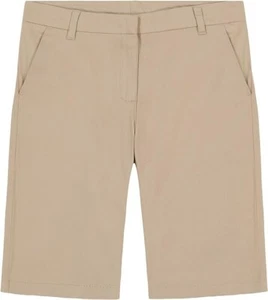 IZOD Junior's Uniform Stretch Twill Skinny Bermuda Shorts, Khaki, Size 1 - Picture 1 of 4