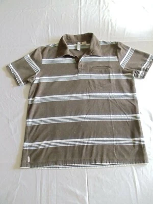 Camisa Polo Red Sand Para Hombre Talla Mediana Manga Corta Marrón con Rayas De Colección Foto 1 de 4