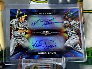 2019 Topps Fire Jose Canseco Khris Davis Dual Auto /20 Oakland Athletics - Picture 1 of 2