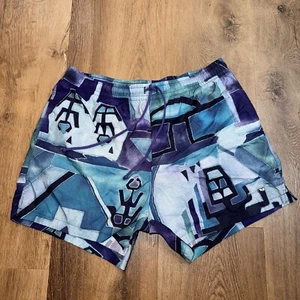 Vtg 80s Erima Shorts Abstract All Over Print Swim trunks Jams Fresh Mens Large - Picture 1 of 9