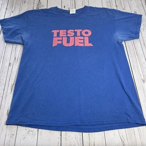 Mens Testo Fuel Graphic T Shirt Large Testosterone Booster Blue Muscle Boost - Picture 1 of 9