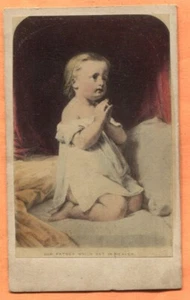 CDV Niño Orando Padre Nuestro Qué Arte En El Cielo Álbum Relleno Años 1860 - Imagen 1 de 2