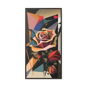 Fractured Bloom: Abstract Botanical Series - 30x60 Vertical Matte Canvas - Bild 1 von 5