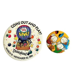 DISNEY - 2pc Button Bundle - Disney Afternoon and Hewey Dewey Louie - Picture 1 of 2