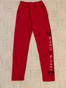 Little Girls Size 5 DISNEY JUNIOR Minnie Mickey Logo Red Leggings - Picture 1 of 11