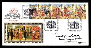 Lord Mayor Benham FDC 1989, firmado alcalde de Londres, Christopher Collett - Imagen 1 de 2
