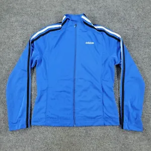 Vintage Adidas Jacket Women's Small Blue Track Full Zip Long Sleeve Pockets Logo - Picture 1 of 18