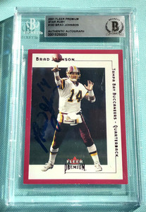 Brad Johnson 2001 Fleer Premium Star Ruby Rubies Signed Autograph #/125 BGS BAS