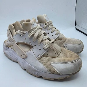 Nike Huarache Run Kids Size 5.5 Triple White Sneaker Shoes Walking Casual - Picture 1 of 13