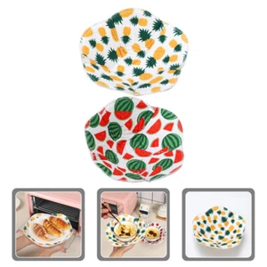 2 Pcs Microwave Bowl Holder Cozy Huggers Fabric Holders Plate Safe - Picture 1 of 12