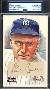 Earle Combs PSA DNA Coa Vintage Signed Perez Steele Postcard Cut Autograph - Picture 1 of 1