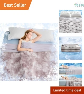 Manta de enfriamiento tamaño doble 60x80 gris lino ligero para durmientes calientes Foto 1 de 4