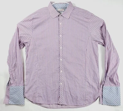 Camisa de vestir Ted Baker Endurance para hombre 17 rosa púrpura puños franceses algodón superfino Foto 1 de 4