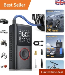 Rechargeable 150PSI Tyre Inflator with LED - Compact & Auto Shut-Off Function - Picture 1 of 10