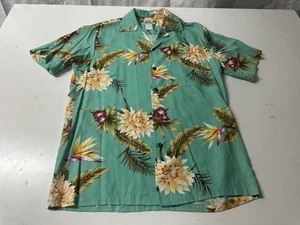 Camisa Hawaiana Vintage Dos Palmas Verde Floral Hecha en Hawaiana Para Hombre Talla S - Nueva - Imagen 1 de 5