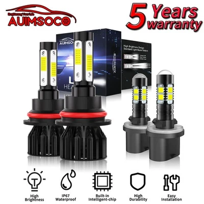 For Ford E-550 Econoline Super Duty 2002 Bright LED Headlight Bulbs 4x 9007+880 - Image 1 of 4
