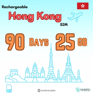 Hongkong 4G Głos / dane Akumulator Prepaid SIM (90 dni, 25 GB) - Zdjęcie 1 z 3
