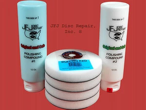 JFJ COMBO PACK: 1 NIEBIESKI + 1 BIAŁY LAKIER 12OZ + 4 PODKŁADKI BUFFOWE EASY PRO - Zdjęcie 1 z 1