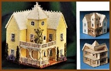 Dollhouse Miniature Small 1:144 Scale Victorian Mansion Kit by Laser Tech Wood