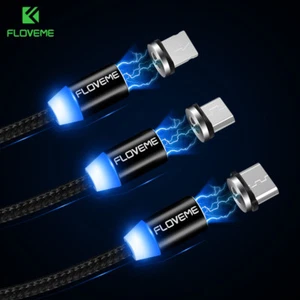 Cable de carga LED magnético 1M 360 grados para iPhone 14 13 Pro Samsung S23 S22 - Imagen 1 de 14