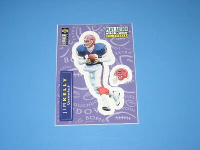 1996 UPPER DECK FOOTBALL PLAY ACTION STICK-UMS JIM KELLY #S12 MINT+ - Image 1 of 2