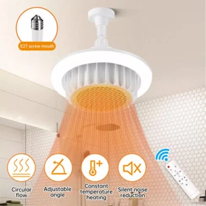 600W E27 Electric Heater Ceiling Fan Light Remote Control Warm Air Lamp Bathroom - Picture 1 of 21