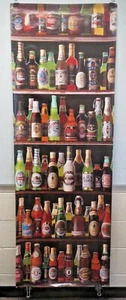 Cartel vintage 1986 World Cerveza Botellas Tamaño Puerta 74""x26"" Spaten Foster Grolsch - Imagen 1 de 10