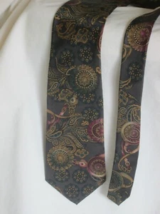 Corbata de seda para hombre Windsor hecha en EE. UU. verde profundo pajarita estampado - Imagen 1 de 3