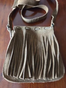 Minnetonka Suede Leather Fringe Shoulder Bag – Boho Western Crossbody Purse - Picture 1 of 5
