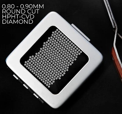 100 PCS 0.80-0.90MM VS-VVS ROUND CUT LAB GROWN DIAMOND CVD LOOSE DIAMOND - Image 1 of 2