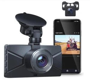 Dual Camera Front and Rear Dash Cam 170° Wide Angle, 3" IPS w/Night Vision - Picture 1 of 6