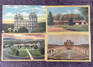 Lot of 4 Old Postcards of Salt Lake City Utah Attractions 1940’s - Picture 1 of 7