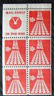 Us 10¢ Stamp Sc # C72c Pane Air Mail Mnh With Slogan Mail Early In The Day