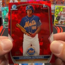 Bowman Chrome Sapphire 2023 Daiverson Gutierrez 1st Prospect Red /5 BCP-154