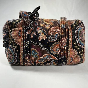 "Borsa a mano trapuntata Vera Bradley nera con design paisley colorato autunno 10"x 5"x5" - Foto 1 di 10