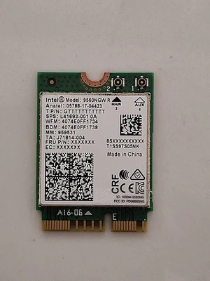 9560NGW R Wireless-AC 9560 PCI-Express M.2 2230 802.11ac WLAN Bluetooth 5.1 - Image 1 of 2