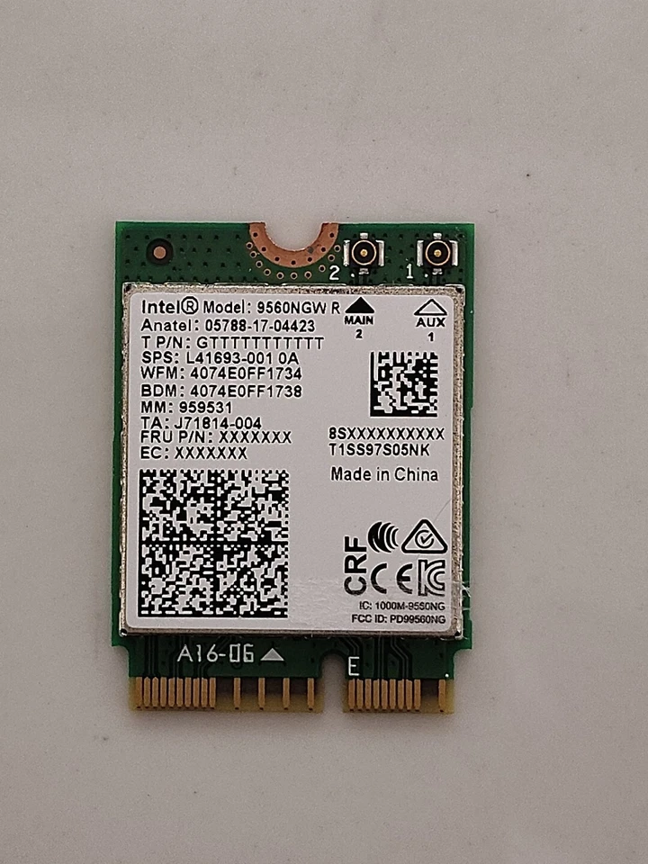 9560NGW R Wireless-AC 9560 PCI-Express M.2 2230 802.11ac WLAN Bluetooth 5.1 - Image 1 of 2