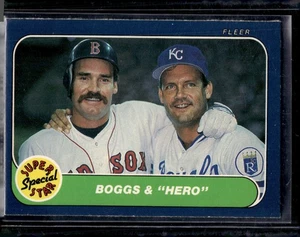 1986 Fleer #634 Boggs & "Hero" (Wade Boggs / George Brett) - Picture 1 of 2