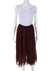 Clu Womens Paneled Asymmetric Pleated Skirt Red Black Size Small 11543455