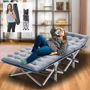 Heavy Duty Folding Camping Cot Hiking Portable Military Sleeping Bed w/Carry Bag - Picture 1 of 13