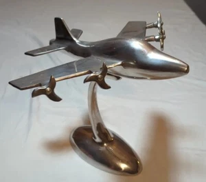 Grande modello di aereo cromato Art Déco - Foto 1 di 14