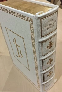 The Jerusalem Bible 1966 Doubleday White Genuine Bonded Leather Gilded Pages 3rd - Picture 1 of 23