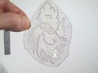 vtg 1960s 1970s Tattoo acetate stencil Rooster Head signed BR2