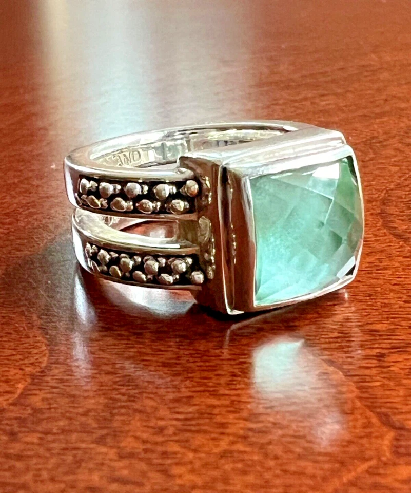 Кольцо морское Michael Dawkins из чистого серебра граненое Aqua, размер 6 - Изображение 1 из 4