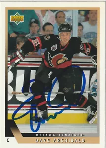 Carta Hockey Autografata Firmata Dave Archibald Ottawa Senators Upper Deck - Foto 1 di 1