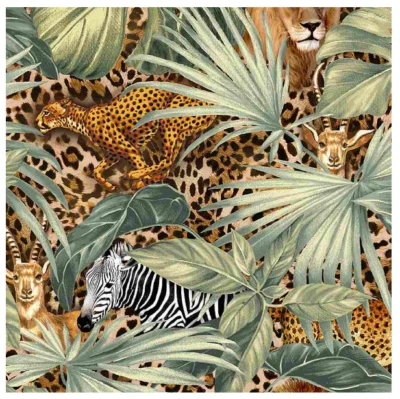 BTY TT Wild at Heart Packed ANIMALS Print 100% Cotton Quilt Fabric by Yard - Image 1 of 3