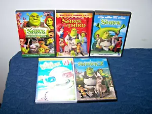 5 COMPLETE SET SHREK MOVIE DVD LOT SERIES 1-4 & BONUS 3-D W/GLASSES DREAMWORKS - Picture 1 of 3